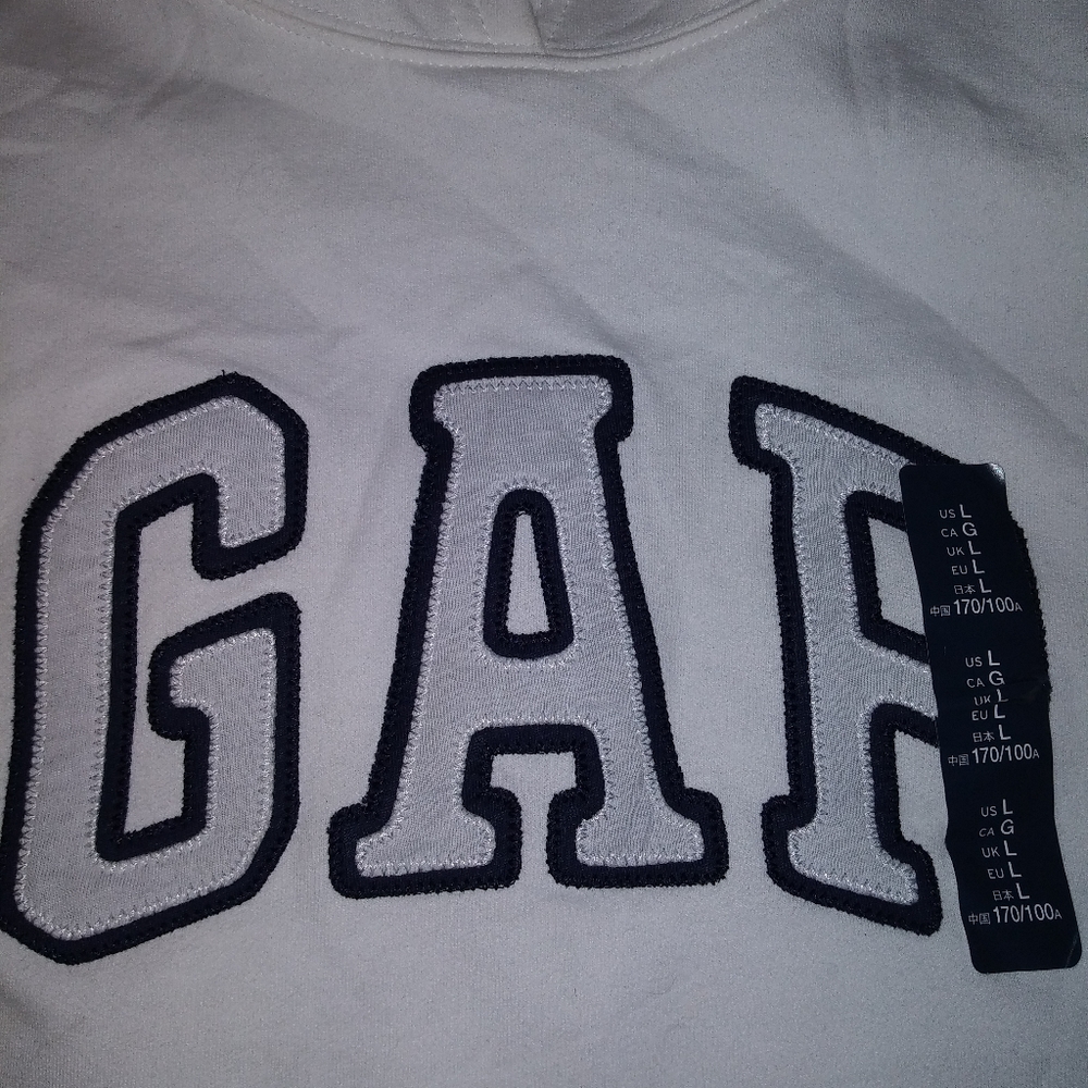 GAP white and navy hoodie NWT